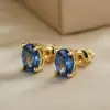 Pendientes de Amazon transfronterizos de Europa y Estados Unidos nueva moda alta gama con incrustaciones de ágata calcedonia blanca pendientes de lujo ligero personalidad