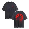 Camiseta Gráfica de Anime Lavable Transfronteriza para Hombres y Mujeres, Top de Camiseta de Algodón Lavado Ácido Vintage para Verano