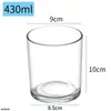 Taza de Vela de Aromaterapia Transparente para Casas de Huéspedes y Hoteles, Portavelas de Vidrio para Mejorar el Ambiente, Herramientas para Velas DIY, Taza de Vidrio Recta, Taza Vacía