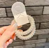 Paquete de 2 Gomas para el Cabello Transparentes Esmeriladas tipo Cable de Teléfono, Cuerdas para el Cabello Sencillas Brillantes de Colores Dulces Estilo Coreano Nuevas, Accesorios para el Cabello de Moda y Minimalistas