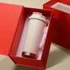 Caneca de Café Térmica Novo Estilo Lírio-do-Vale, Copo Térmico de Aço Inoxidável, Copo de Dupla Utilização com Aparência Sofisticada, Copo de Viagem de Luxo Leve