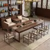 Estética de Estilo de Canção Mesa de Chá e Cadeira de Madeira Nogueira Sul-Americana Combinação de Cama Luohan Mesa de Chá para Sala de Estar Uso Doméstico Mesa de Chá de Madeira Maciça Novo Estilo Chinês