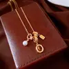 Collar de Perlas Incrustadas con Circonita de Forma Ovalada, Lujo Ligero, Gama Alta, Nicho, Estilo Clavícula, Retro, Elegante, Versátil para Mujer