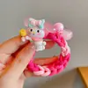 Rope de Cabelo Kulomi Rosa Púrpura Merlot Sino de Desenho Animado Laço de Toalha Elástico Alto Rope para Rabo de Cavalo Estilo Coreano Rope de Cabelo