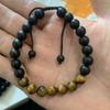 Amazon Pulsera de Tarjeta Ojo de Tigre Obsidiana Escarchada Explosiva Tejida a Mano para Hombre Regalo Venta al por Mayor