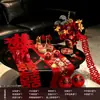Decoração de casamento, enfeites de mesa de chá, decoração de sala de estar, caracteres chineses para boa sorte, flores artificiais, arranjo de quarto de casamento, novo estilo chinês de casamento, conjunto para cerimônia do chá