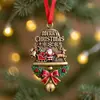 Accesorios Decorativos Nuevos Transfronterizos Regalos Navideños Dibujo Animado Independiente Papá Noel Colgante Acrílico Campana de Árbol de Navidad