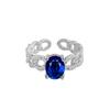 Moda Dia dos Namorados anel de seis garras cravejado com diamante flash temperamento de luxo leve anel de proposta feminino acessórios estilo âncora joias