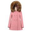 Leche de papaya Primavera y Otoño Nuevo estilo coreano elegante holgado abrigo de lana con capucha color caramelo adelgazante abrigo de lana