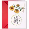 Conjunto de Cartão de Cumprimento para Dia das Mães, Envelope Dobrável e Cartão de Agradecimento, Cartão Postal de Bênção de Aniversário Personalizável