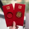 Adesivos de Telefone de Ouro Puro 999 para o Festival da Primavera, Artesanato em Metal de Envelope Vermelho de Alta Qualidade, Presentes para Reunião Anual