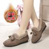 Otoño e Invierno Estilo Coreano Zapatos de Algodón para Mujer Zapatillas de Algodón Forradas de Vellón Zapatos de Frijol Estudiante Plano Casual Slip-on Zapatos Cálidos