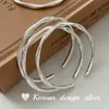 Anel Irregular Liso Prata Brilhante Estilo Ins Dongdaemun Coreano Prata Esterlina S925 Pulseira Escovada Versátil e Simples