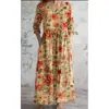 2026 Nuevo Estilo Europeo y Americano de Comercio Exterior Transfronterizo Vestido Casual de Verano Holgado con Cuello en V y Mangas Largas Impreso en 3D para Mujer