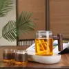 Novo modelo de infusor de chá preguiçoso, bule anti-queimadura, coador de chá de aço inoxidável, filtro de resíduos de chá, separação de chá e água, elegante xícara para preparo de chá