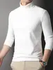 Moletom masculino de outono e inverno, gola alta, cor sólida, elástico, secagem rápida, manga longa, solto e quente, para esportes e uso casual, marca da moda