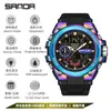 Reloj Sanda para hombre, multifuncional, deportivo, con doble pantalla, luminoso, resistente al agua, para estudiantes de secundaria y jóvenes, reloj electrónico con alarma.