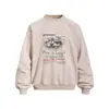 Sudadera redonda lavada y desgastada para hombre, holgada y casual, adecuada para primavera y otoño, con un sutil estampado de silueta