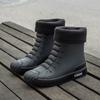 Botas de lluvia de moda para hombre, de media pantorrilla, impermeables, antideslizantes, zapatos de agua, para exteriores, pesca, lavado de autos, zapatos de goma, con forro polar, cálidas, botas de lluvia, venta al por mayor
