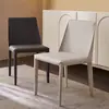 Silla de comedor de cuero de silla para uso doméstico, silla de comedor italiana minimalista moderna de lujo ligero, silla de comedor minimalista nórdica con respaldo