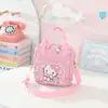Bolsa Cruzada Infantil de Dibujos Animados Estilo Japonés Kt My Melody Kuromi Cinnamoroll de Cuero con Gran Capacidad