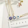 Joyería Transfronteriza Europea y Americana Colgante Ojo Turco Azul Collar Simple con Bordes Ojo del Diablo Joyería para Mujer Venta al por Mayor