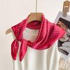 Cachecol Rosa Elegante de Luxo Primavera e Outono Cachecol de Proteção para o Pescoço Feminino Xale Protetor Solar Novo Estilo Imitação Seda Cachecol Quadrado 70cm