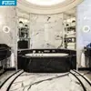 Painéis de Mobiliário Personalizados em Mármore Natural Preto, Bancadas de Ilha com Padrão Preto e Branco, Mesas de Jantar, Mesas de Centro, Banheiras e Lavatórios