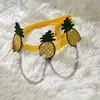 Bambú como ropa una generación de amarillo lindo piña tridimensional vacaciones de verano playa anillo para pierna de mujer P0373