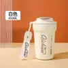 Caneca de café de aço inoxidável 316, estilo popular, design em forma de pétala, alta qualidade, copo de bebida de uso duplo, garrafa térmica de café octogonal