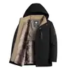 Chaqueta de Algodón Gruesa con Forro de Felpa para Hombre 2026 Invierno, Cálida con Capucha Desmontable, Abrigo de Algodón Casual de Negocios para Padres de Mediana Edad, En Stock