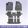 Adecuado para Infiniti Qx60 2014-2020 Material 3D para Todo Clima Alfombrillas de Piso TPE Alfombrilla de Cajuela