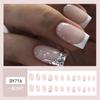 Suministro directo transfronterizo pegatinas para manicura francesa con borde blanco brillante desmontables simples versátiles piezas de uñas portátiles parche de uña postiza