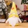 Novos suprimentos de decoração de Natal ornamentos de anão coloridos boneca de tricô do Papai Noel Rudolf sem rosto
