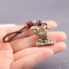 Llavero del zodíaco de cobre puro, cerdo, gallo, dragón, serpiente, tigre, conejo de latón, colgante para coche y bolso, adorno del zodíaco hecho de cobre
