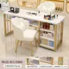 Mesa para Uñas 2026 Nuevo Modelo Individual Mesa Larga de Mármol Sintético Pequeño Juego de Mesa y Silla para Salón de Uñas Estación de Trabajo para Uñas