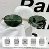 2026 Nuevo Estilo Estilo Old Money Retro Metal Gafas de Sol Ovaladas Anti-UV Estilo Coreano Gafas de Sol para Fotografía al Aire Libre para Mujeres