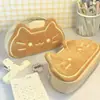 Novo Estojo de Lápis para Gatos em Formato de Pão, Simples e Criativo, para Estudantes, Fofo e Estiloso, Caixa de Papelaria de Grande Capacidade, Armazenamento Simples