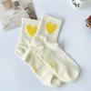 Calcetines Trendy de Corazón Estilo Japonés, Calcetines de Malla Finos Transpirables de Verano, Calcetines de Media Pantorrilla para Mujer, Calcetines Sueltos Lindos Estilo Universitario