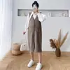 Vestido Vintage com Alça de Gola para Mulheres, Outono/Inverno 2026 Novo Vestido Longo Suéter Casual Solto Tendência