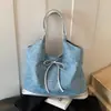 Bolsa de Axila Feminina 2026 Nova de Verão Versátil Casual Jeans Ombro Bolsa de Grande Capacidade para o Dia a Dia Bolsa Saco