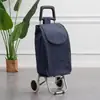 Carrito de Compras de Acero Inoxidable, Carrito Trepador de Escaleras, Carrito Grande Plegable para el Hogar para Personas Mayores, Carrito de Arrastre Manual