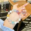 Pulseira Duobao de Cristal Natural Água-marinha Ametista Lavanda Cristal Rosa Cristal Branco Cristal Torre Amarela Design Original