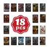 Compra Direta Transfronteiriça de 18 Cartas/Pacote de Guerreiro Animal Fantasia Citações Motivacionais Arte de Parede Presente Decoração Cartas de Arte Inspiradoras