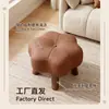 Taburete pequeño para uso doméstico en la sala de estar, taburete suave acolchado para mesa de café o sofá, reposapiés, taburete pequeño para cambiarse los zapatos, taburete floral creativo, banco pequeño