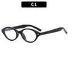 Gafas Nerd Ojo de Gato de Montura Pequeña Lisas Lisas Lisas de Espejo Anti-Luz Azul Configurables Montura de Gafas de Moda para Hombres y Mujeres