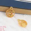 Nuevos accesorios de joyería DIY de oro de arena de Vietnam colgante de conejo oso Fu Xiong Conejo Fu pulsera hueca accesorios para tocado