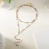 Colar de borla de corrente longa de cristal de metal de duas cores de alta qualidade para mulheres europeias e americanas