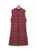 Chaleco acolchado de cuello redondo de longitud media para mujer, moda otoño e invierno 2026, ligero, adecuado tanto para usar solo como debajo de otra ropa, chaleco de talla grande hasta la rodilla