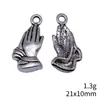 21X10Mm 1,3g Cor Prata Antiga Pingente Gesto de Oração Acessórios DIY para Exportação Venda Direta da Fábrica